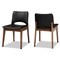 Baxton Studio Afton Mid-Century Modern Black Faux Leather Upholstered and 2-Piece Wood Dining Chair Set Set of 2 188-11923-ZORO - alternate 2
